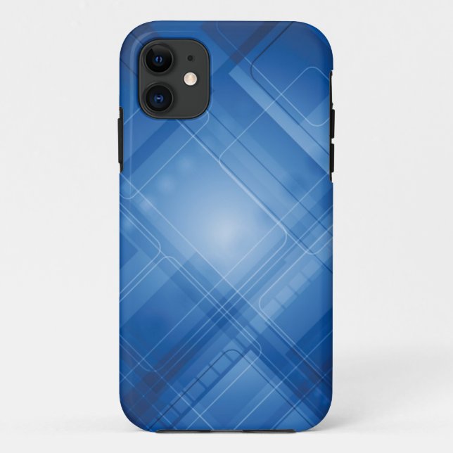 Capa Para iPhone 11 Fundo de alta tecnologia azul escuro (Verso)