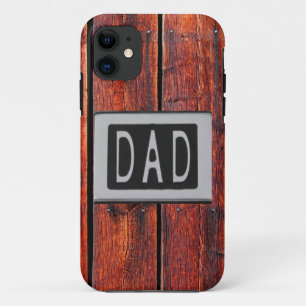 Capa Para iPhone 11 Fundo de madeira de PAI de metal