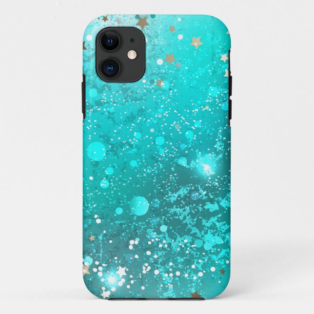 Capa Para iPhone 11 Fundo do Mint Turquoise Foil (Verso)