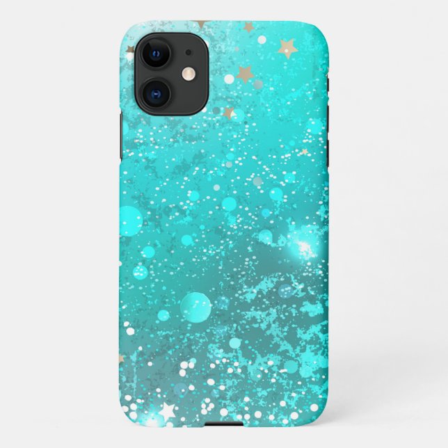Capa Para iPhone 11 Fundo do Mint Turquoise Foil (Verso)