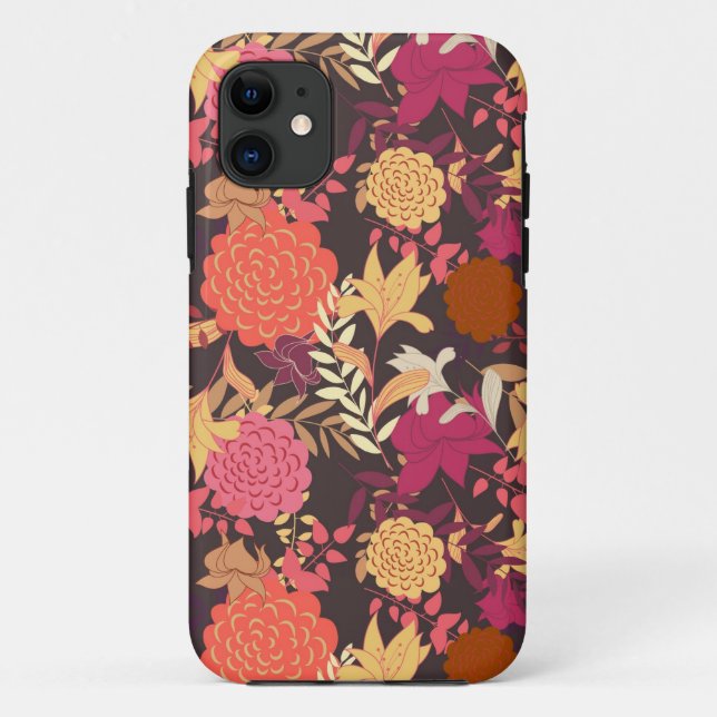 Capa Para iPhone 11 Fundo floral 2 (Verso)