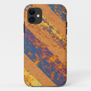 Capa Para iPhone 11 Fundo listrado da safra (Amarelo, Azul, Roxo)
