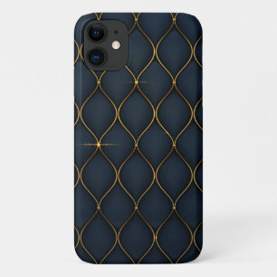 Capa Para iPhone 11 fundo luxuoso - formas douradas