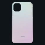 Capa Para iPhone 11 Fundo moderno cor-de-rosa a azul<br><div class="desc">Homem moderno com fundo cor-de-rosa a azul turvo. Monograma opcional.</div>