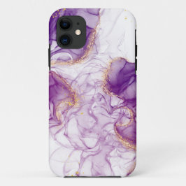 Capa Para iPhone 11 Fundo Puro de Aquarela com Ouros