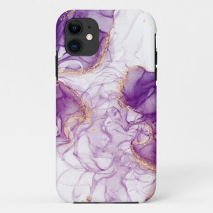 Capa Para iPhone 11 Fundo Puro de Aquarela com Ouros