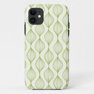 Capa Para iPhone 11 Fundo vertical verde do teste padrão do ogee