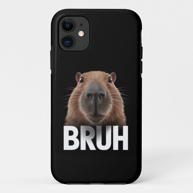Capa Para iPhone 11 Funny Capybara Bruh (Verso)