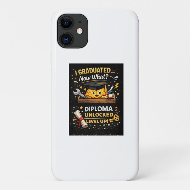 Capa Para iPhone 11 Funny Graduation Shirt – I Graduated Now What (Verso)