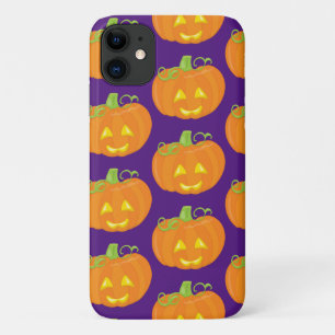 Capa Para iPhone 11 Funny Jack O'Lantern Pumpkin Padrão de Halloween