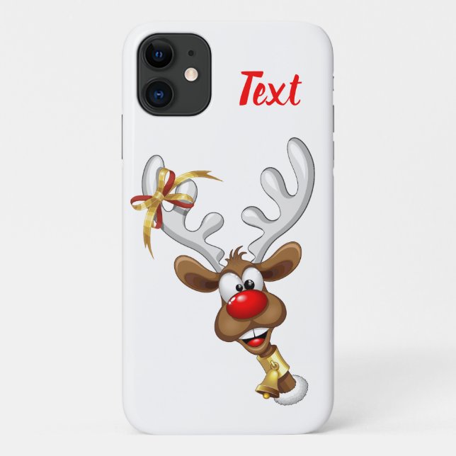 Capa Para iPhone 11 Funny Reindeer Peeking Christmas Meme  (Verso)