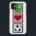 Capa Para iPhone 11 Futebol de Paz<br><div class="desc">Um sinal de paz,  coração,  e uma bola de futebol fofa.</div>