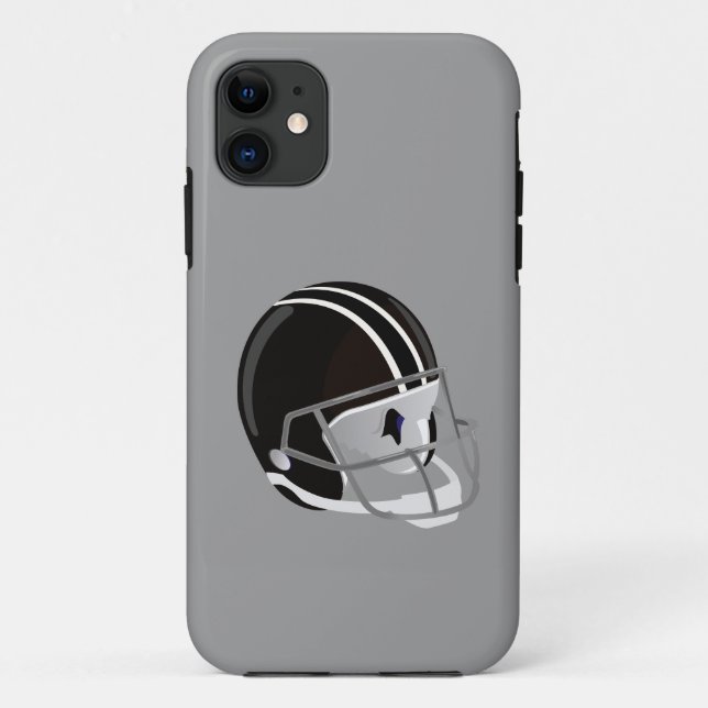 Capa Para iPhone 11 Futebol Helmet Silver (Verso)