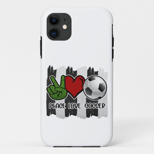 Capa Para iPhone 11 Futebol Peace and Love (Verso)