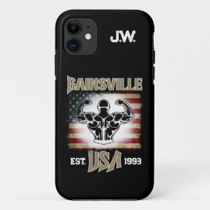 Capa Para iPhone 11 Gainsville USA Double Biceps Pose Bodybuilder