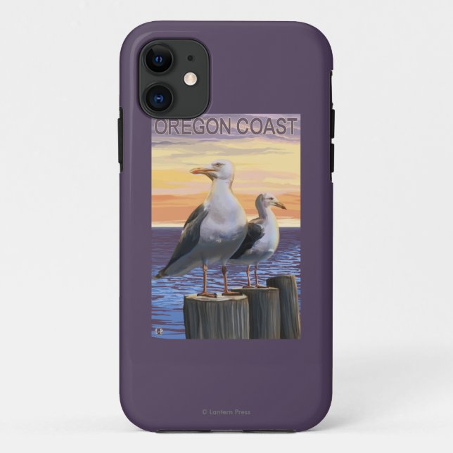Capa Para iPhone 11 Gaivota de mar da costa de Oregon (Verso)