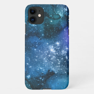 Capa Para iPhone 11 Galáxias Amantes Starry Space Blue Sky White Spark