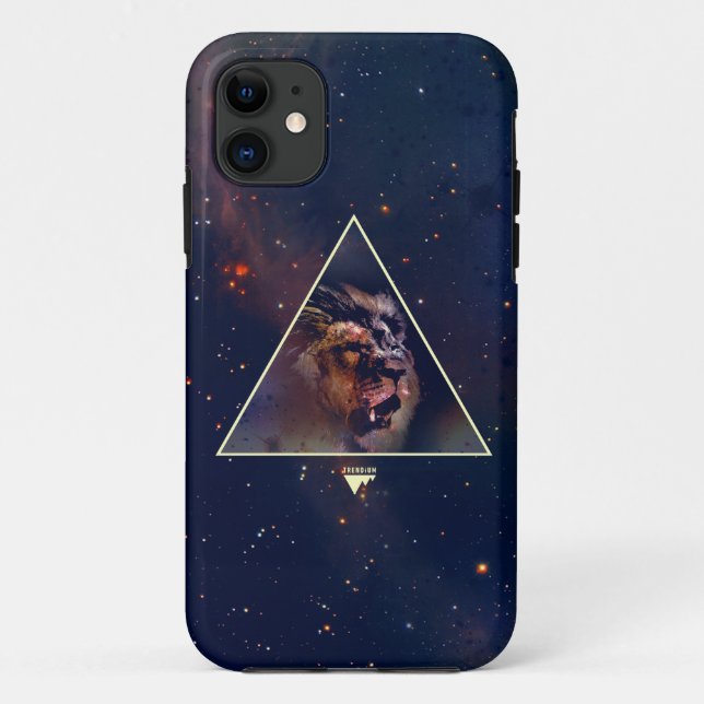 Capa Para iPhone 11 Galaxy Triangle Lion Head - Trendium Authenticatio (Verso)