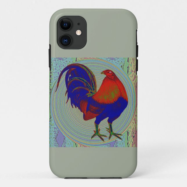 Capa Para iPhone 11 Gamecock: Impressionista Rooster (Verso)