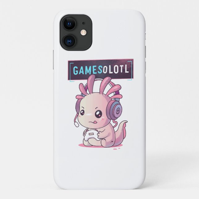 Capa Para iPhone 11 Gamesolotl - Gamer Axolotl (Verso)