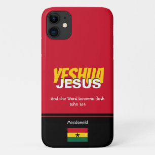 Capa Para iPhone 11 Gana Flag JESUS YESHUA Scripting Personalizado