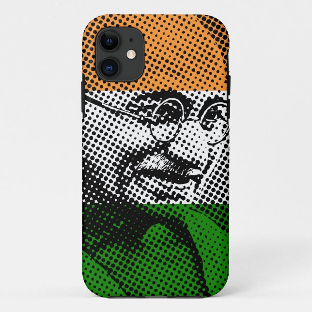 Capa Para iPhone 11 Gandhi + Caso indiano do iPhone 5C da bandeira (Verso)