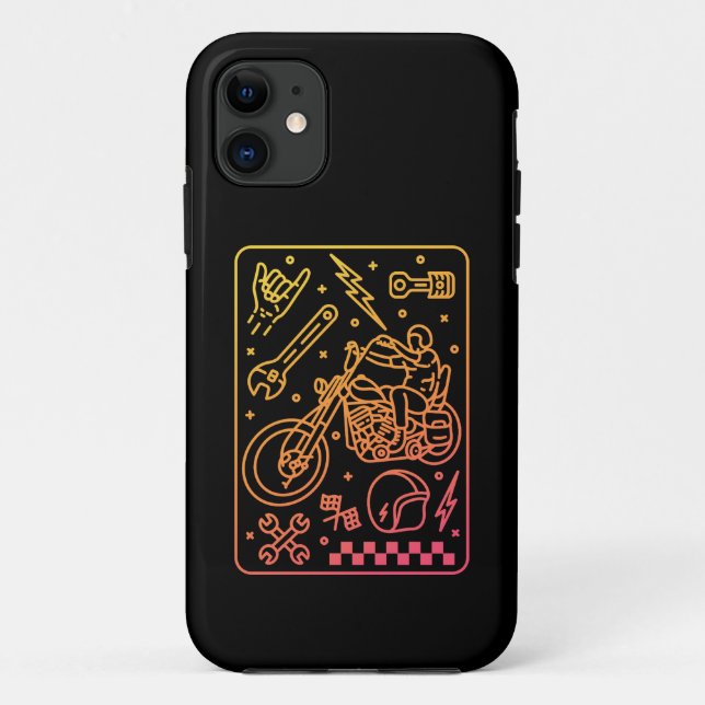 Capa Para iPhone 11 Garagem de Motocicleta Personalizada 3 (Verso)