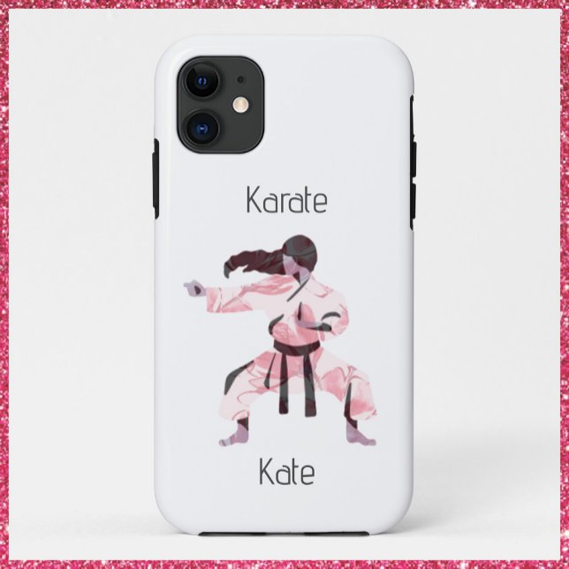 Capa Para iPhone 11 Garota Bonita de Karate Artes Marciais (Bookmark my store! https://www.zazzle.com/store/capricepetit)