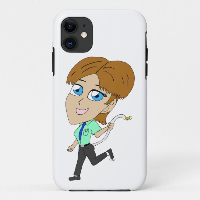 Capa Para iPhone 11 garota chibi com cauda (Verso)