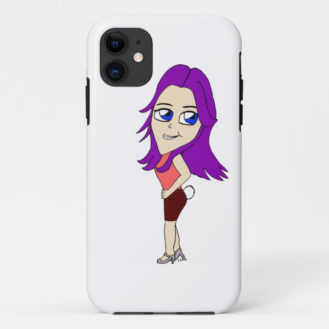 Capa Para iPhone 11 garota chibi com rabo de coelho (Verso)
