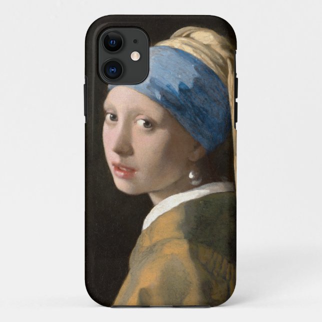 Capa Para iPhone 11 Garota de Vermeer com Pérolas (Verso)