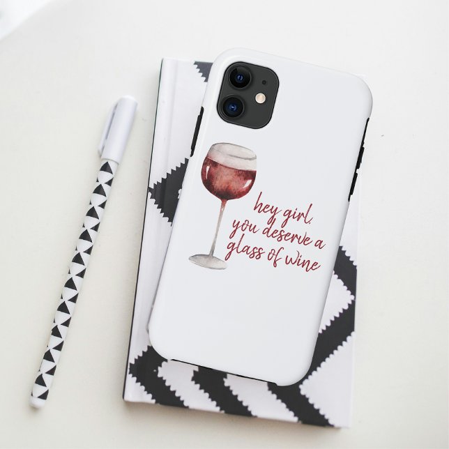 Capa Para iPhone 11 Garota Vermelha Você Merece Uma Cotação De Vinho (Criador carregado)