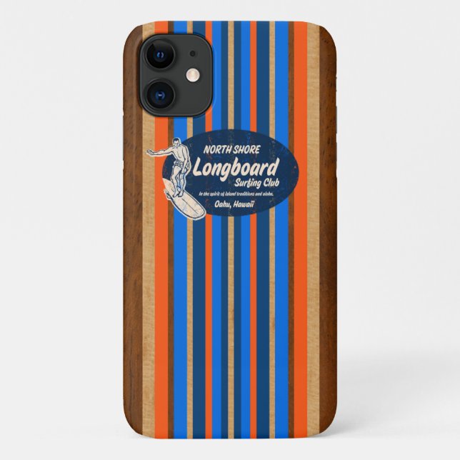 Capa Para iPhone 11 Gasoduto Surfboard Havaiana Stripes Royal Blue (Verso)