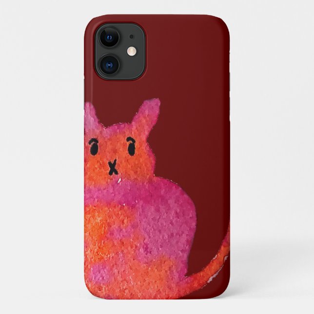 Capa Para iPhone 11 Gatinho giro, rosa, (Verso)