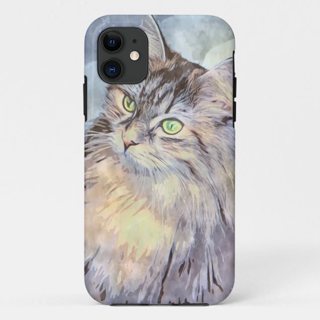 Capa Para iPhone 11 Gatinho Louco E Adorável (Verso)