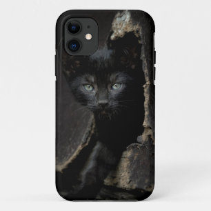 Capa Para iPhone 11 Gatinho preto pequeno