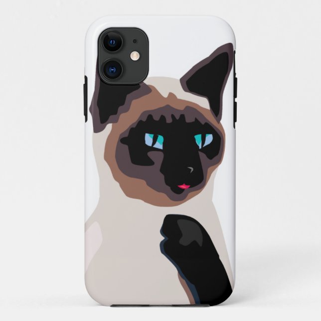 Capa Para iPhone 11 gatinho siamês bonito (Verso)
