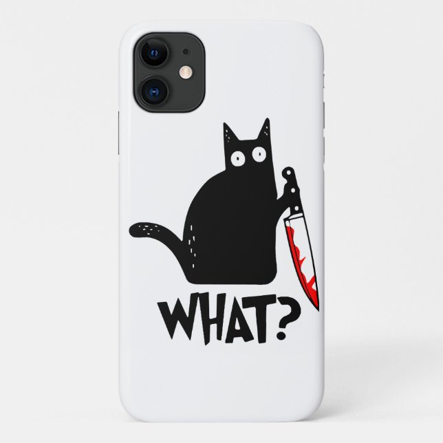 Capa Para iPhone 11 Gato Assassino Com Faca (Verso)