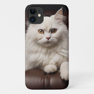 Capa Para iPhone 11 Gato branco majestoso