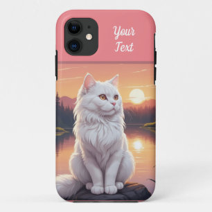 Capa Para iPhone 11 Gato Branco por Lago