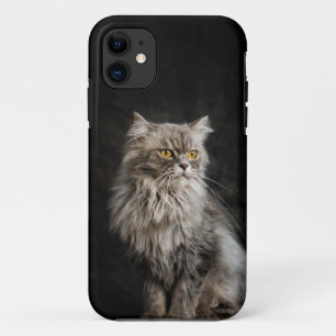 Capa Para iPhone 11 Gato Cinza Fofo