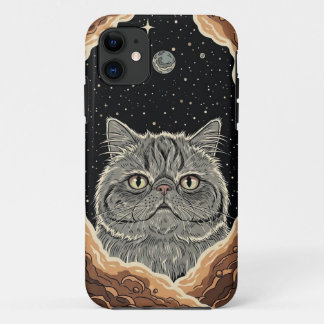 Capa Para iPhone 11 Gato Cósmico