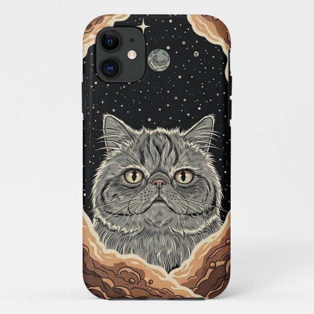 Capa Para iPhone 11 Gato Cósmico (Verso)