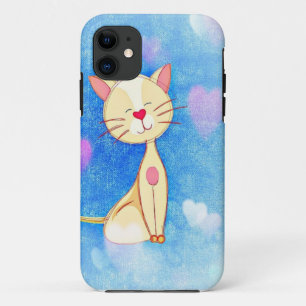 Capa Para iPhone 11 Gato de Amor Bonito