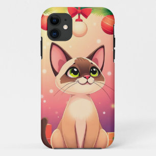 Capa Para iPhone 11 Gato de desenho animado adorável