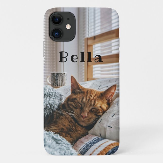 Capa Para iPhone 11 Gato de Estimação Personalizado (Verso)