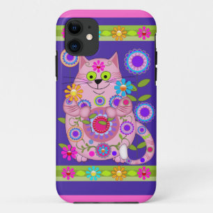 Capa Para iPhone 11 Gato de flower power