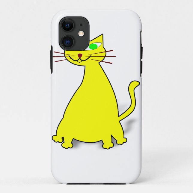 Capa Para iPhone 11 Gato de gordura amarelo (Verso)