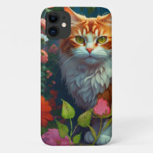Gato de Laranja-Corte nas Flores