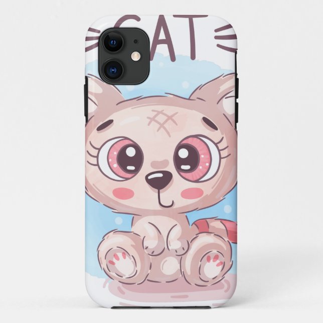 Capa Para iPhone 11 Gato de ursinho (Verso)